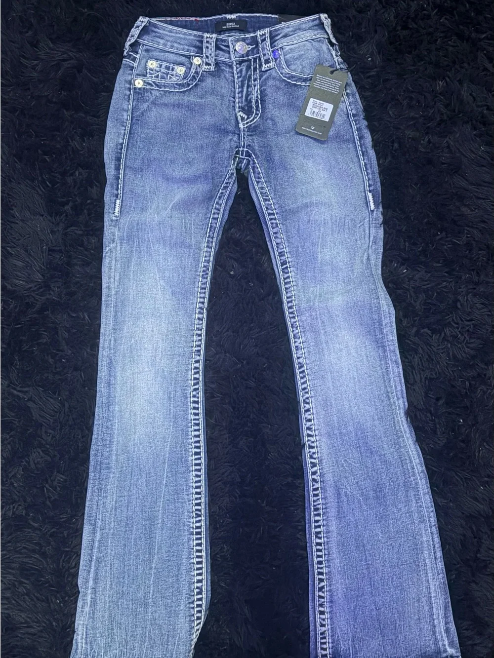 True Religion Women’s Becky Bootcut Jeans in Light Blue Wash - Picture 2 of 4